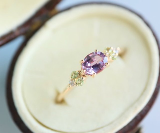 Pink Sapphire Color Stone Ring / K10YG [Limited to 1] - 設計館