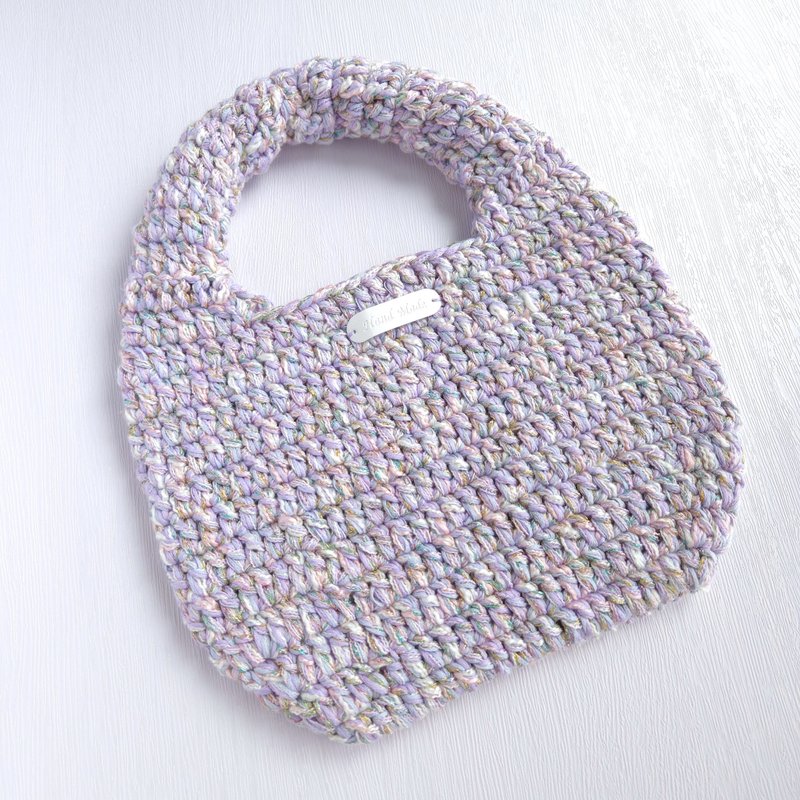 Colorful Purple Eggshell Bag Small Model - กระเป๋าคลัทช์ - ผ้าฝ้าย/ผ้าลินิน สีม่วง