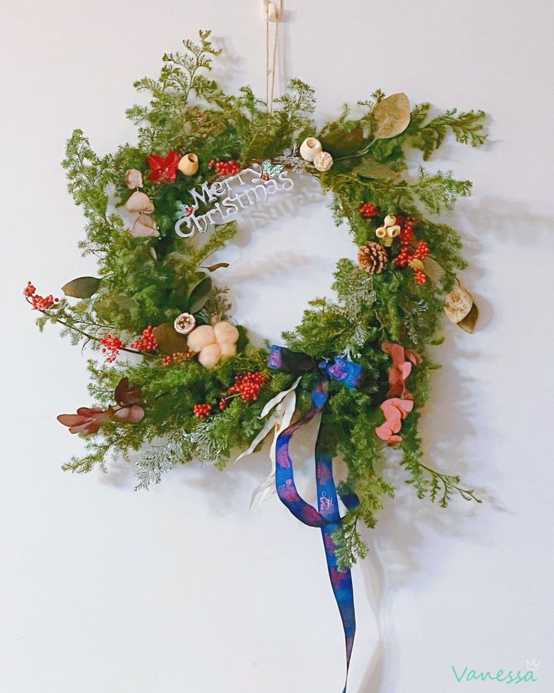 [Eternal Flower Gift] 2024 Christmas Wreath-Cedar Christmas Wreath - ของวางตกแต่ง - พืช/ดอกไม้ หลากหลายสี