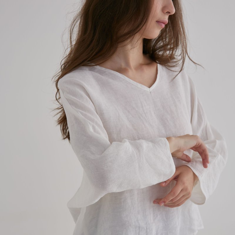 Sleeve Top - White - Women's Tops - Cotton & Hemp White