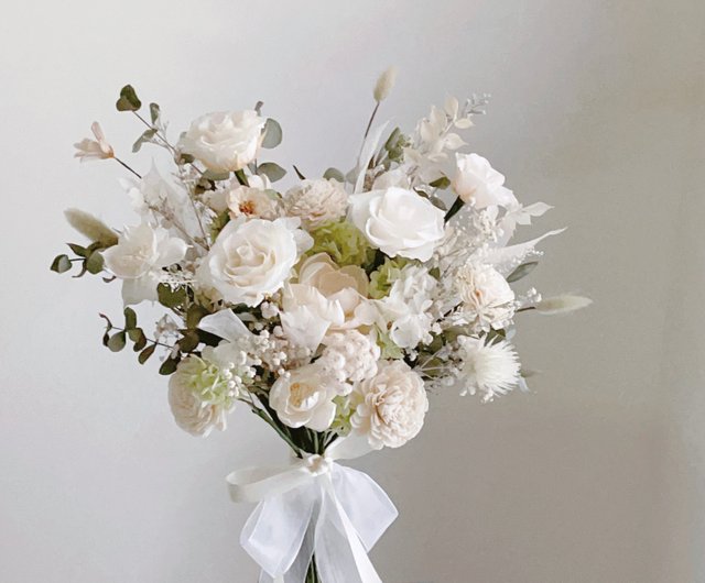 Faux Babys Breath Bunch White 36cm