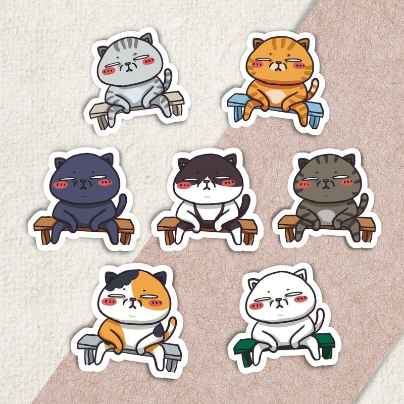 貓咪貼紙 / 問世間~~ / pvc / 5cm - 貼紙 - 其他材質 多色