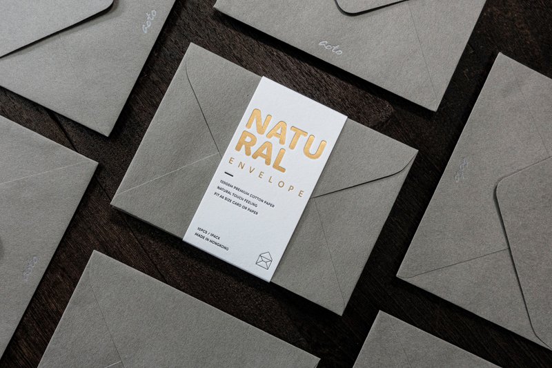 Natural 自然系列 / A6信封 / 灰色 / 活版印刷 - 信封/信紙 - 紙 灰色