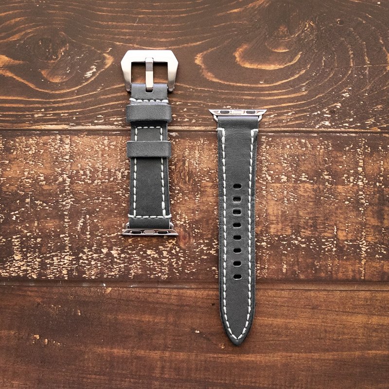 Apple Watch 38mm錶帶 | 手縫皮革完成品 | BSP083 - 錶帶 - 真皮 藍色
