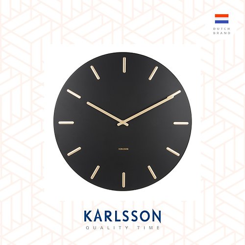 Ur Lifestyle 荷蘭Karlsson Wall clock 45cm Charm black 黑色配金色刻度掛鐘