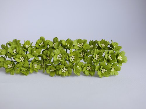 makemefrompaper Paper flower, Wedding, 50 pcs. cherry blossom supplies, 2 cm. fresh green color.