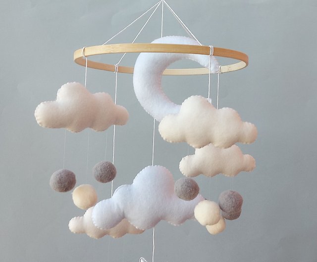 Sebra Felted Baby Mobile Clouds Denim Blue Free Shipping!, 42% OFF