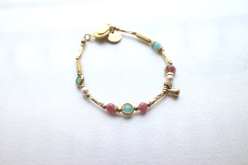 Colorful-Natural stones bracelet - Bracelets - Copper & Brass Multicolor