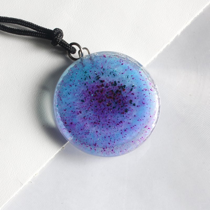 Clouds Of Sils Maria / Resin Necklace with Mirror inlay - สร้อยคอ - เรซิน สีม่วง