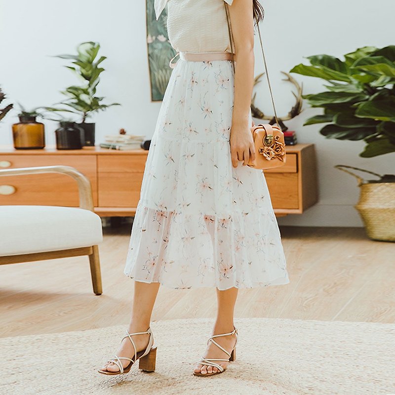 [サマーパックスペシャル] Annie Chen 2018夏新女性用ウエスト装飾リボンスカートYMX 8303 - スカート - その他の素材 ホワイト