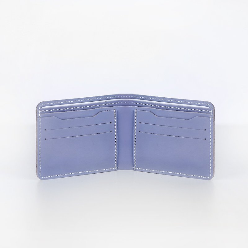 簡単な短い紫[メル]ワックス加工牛革財布 - 財布 - 紙 パープル