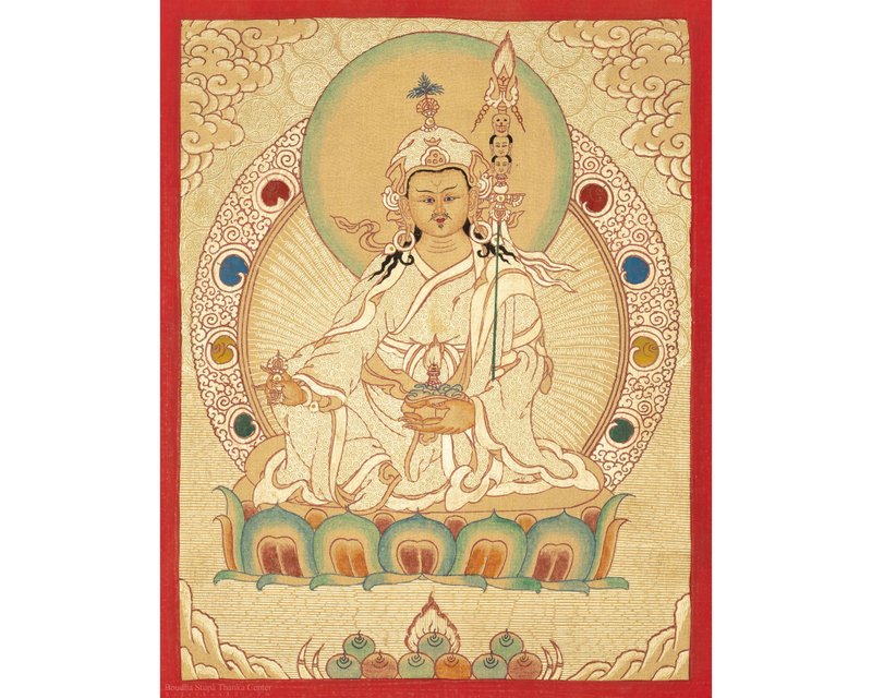 生動活潑的蓮花生大師唐卡畫 - 壁貼/牆壁裝飾 - 其他材質 多色