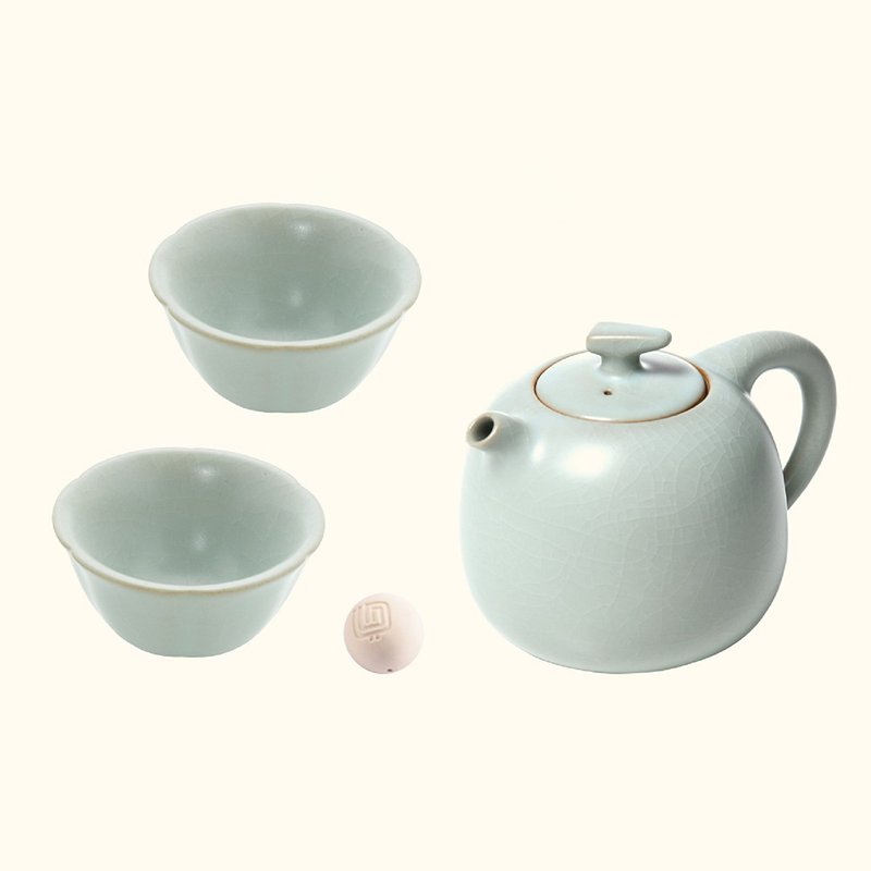 陸寶LOHAS 汝窯 錦珠壺茶組 1壺2杯 茶具組 - 茶壺/茶杯/茶具 - 陶 