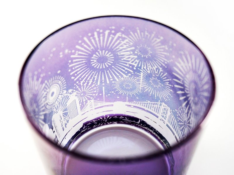 花火と星の降る街【紫苑】 - 急須・ティーカップ - ガラス パープル