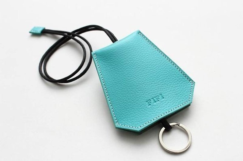 KAKU handmade leather key case neck hanging key ring - Keychains - Genuine Leather 