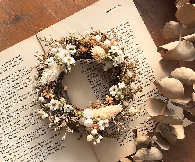 | Limited edition | - French White Plum - Small dried flower wreath home  decoration customized home decoration