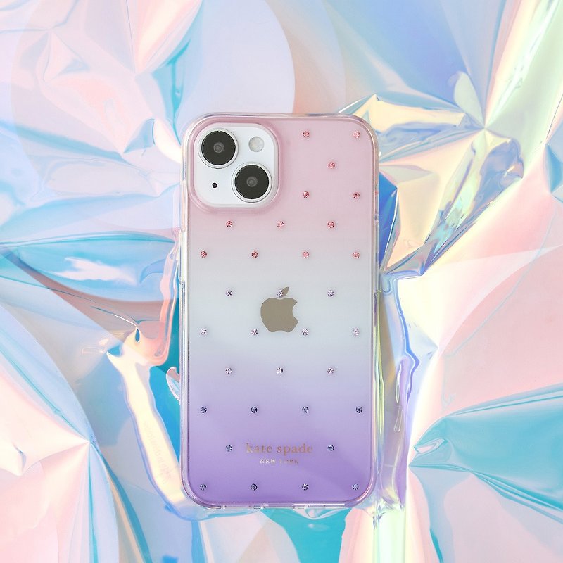 【kate spade】iPhone 14 series boutique mobile phone case purple starry sky - Phone Cases - Plastic Purple