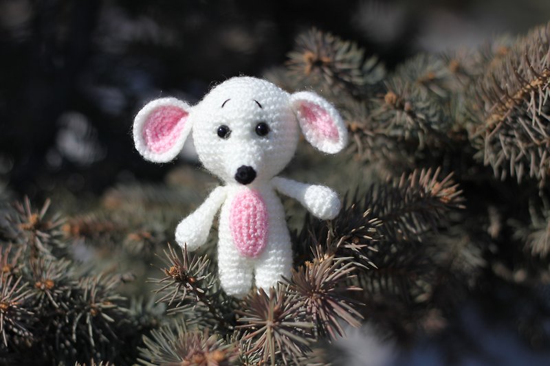 Crochet mouse toy, handmade amigurumi mouse, crochet mouse, soft crochet toy - ของเล่นเด็ก - ขนแกะ 