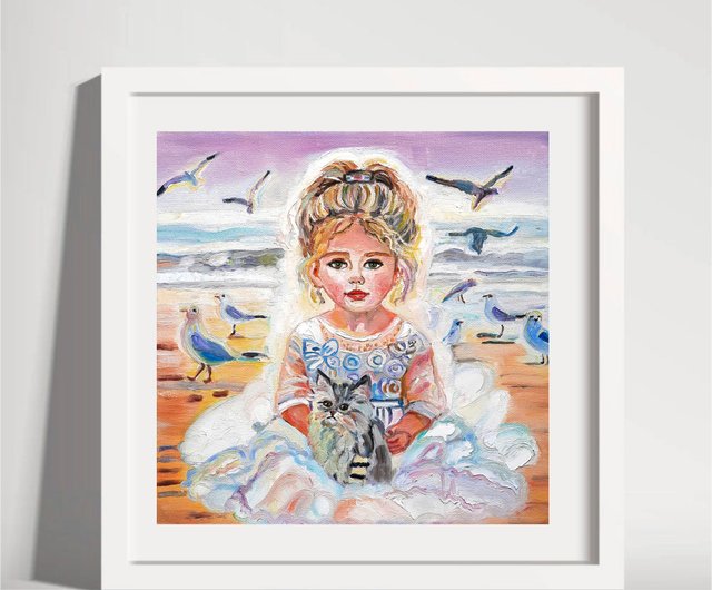 裸婦画　作者不明　油彩 額装 絵画 原画 油彩 裸体の少女 キャンバス地額入り作品 作者不明