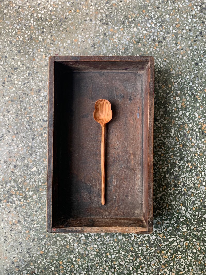 Woodcut small gourd spoon/small spoon/snack spoon - Cutlery & Flatware - Wood Brown