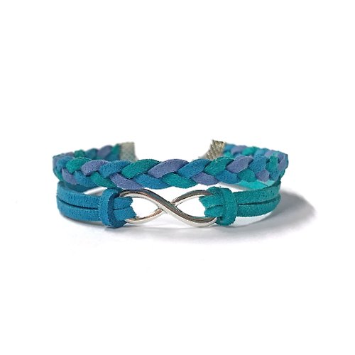 Anne Handmade Bracelets 安妮手作飾品 Infinity 永恆 手工製作 雙手環-湖水藍 限量