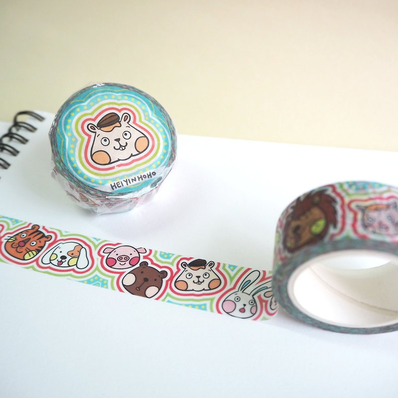 Animals Washi Masking Tape - Washi Tape - Paper Multicolor