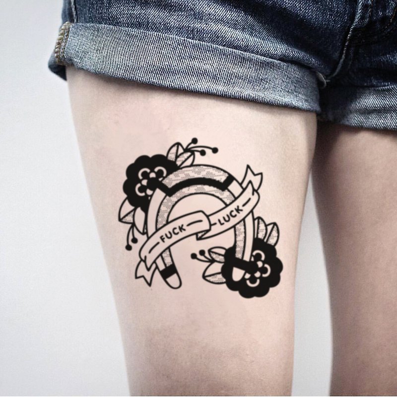 Bad Luck Temporary Tattoo Sticker (Set Of 2) - OhMyTat