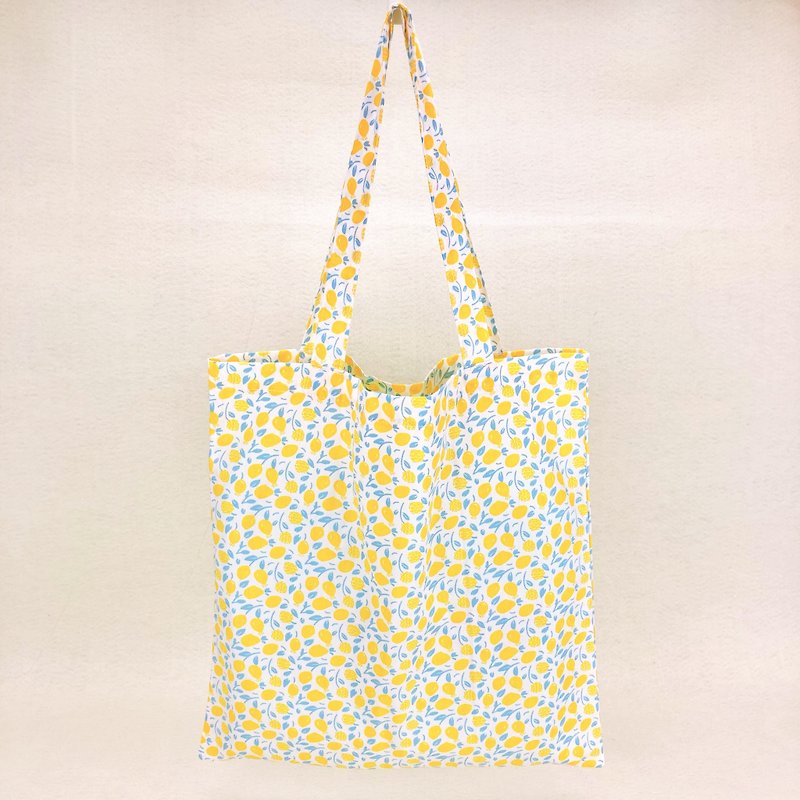 Handmade Eco Bag (Medium) - Lemon - กระเป๋าถือ - ผ้าฝ้าย/ผ้าลินิน 