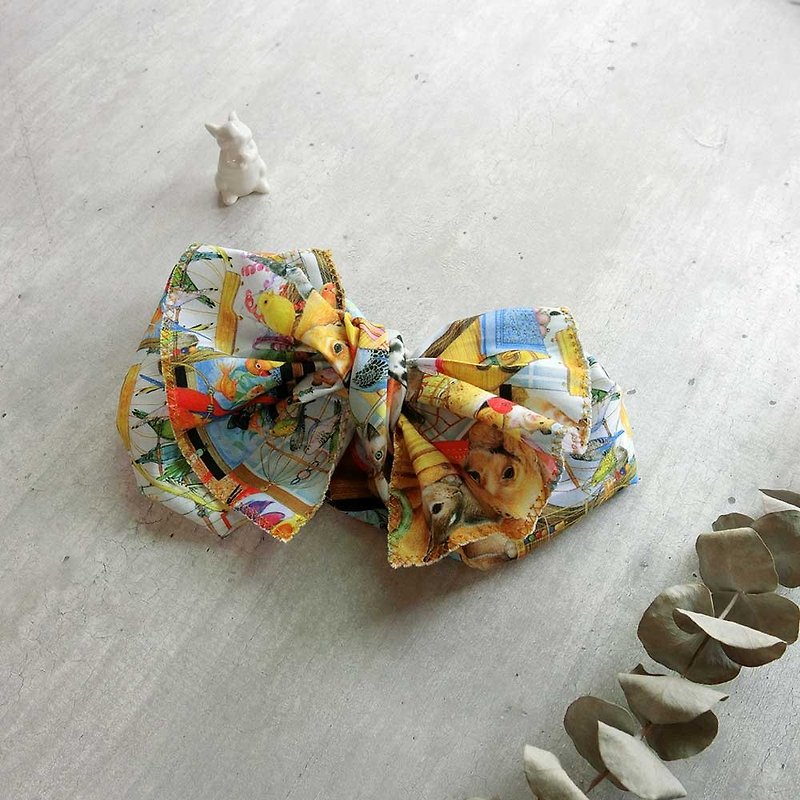 [Shell art] pet big collection giant butterfly hair band - the whole strip can be opened! - ที่คาดผม - ผ้าฝ้าย/ผ้าลินิน สีเหลือง