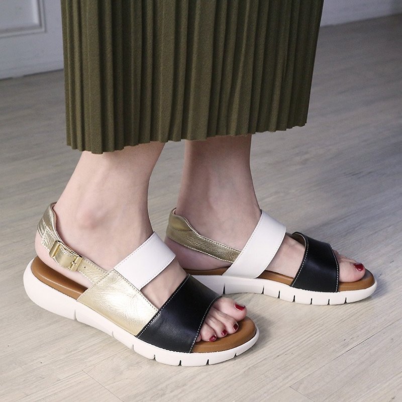 [parallel time and space] glossy fog paint sandals - only 22.5 left - Sandals - Genuine Leather Black
