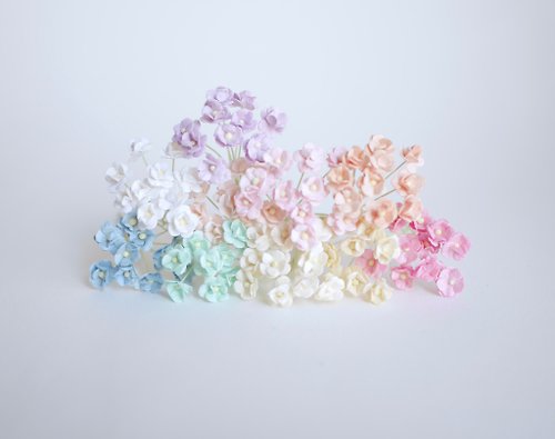 makemefrompaper paper flower, supplies, 100 pcs. Canadian anemone, size 0.8 cm., mixed color