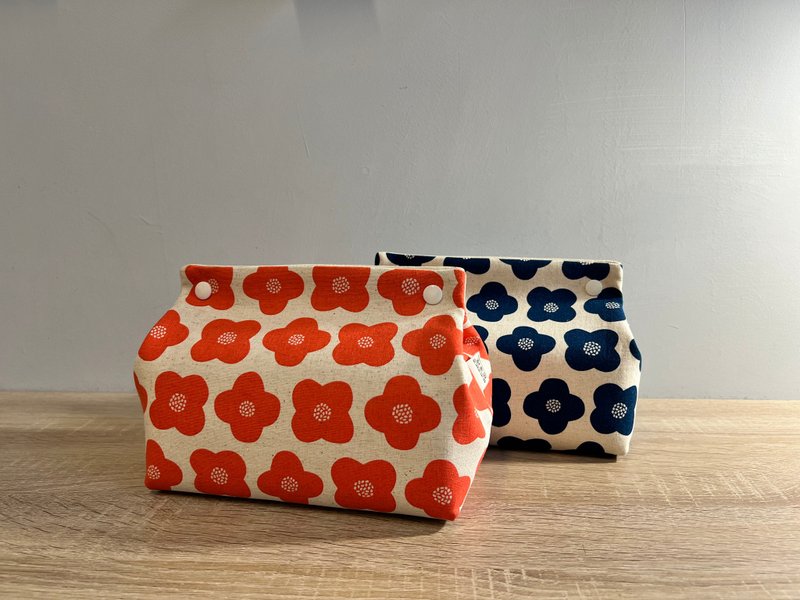 [In Stock] Nordic Geometric Floral Toilet Paper Storage Set 2 Colors - Tissue Boxes - Cotton & Hemp 