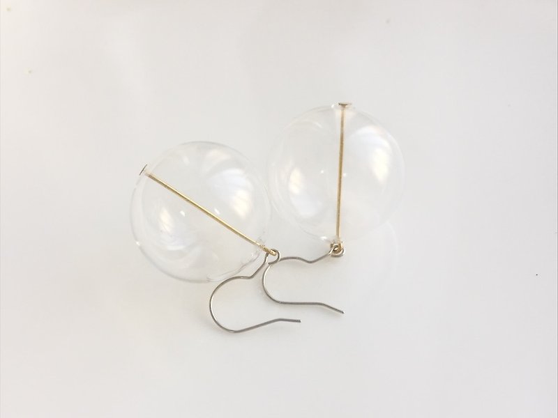 Clear glass ball full of love earrings - Earrings & Clip-ons - Glass Transparent