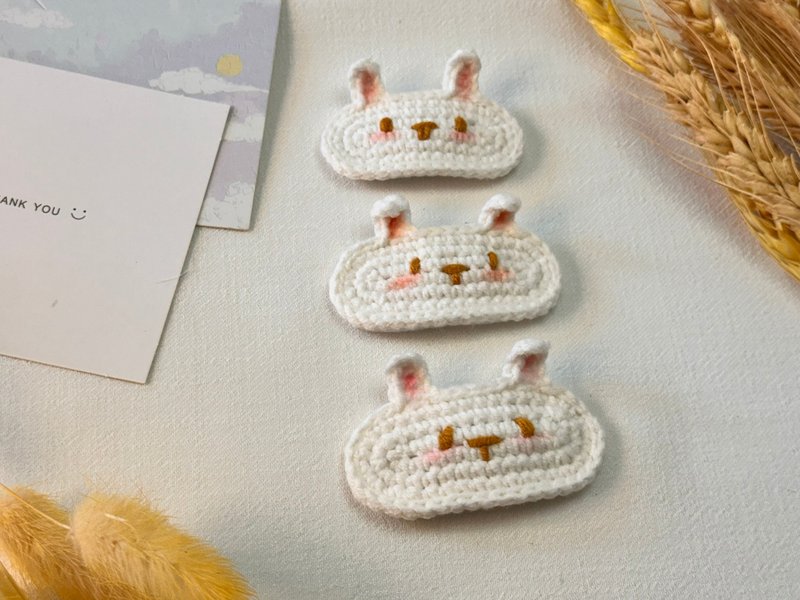 Cute bunny hairpin - เครื่องประดับผม - ผ้าฝ้าย/ผ้าลินิน ขาว