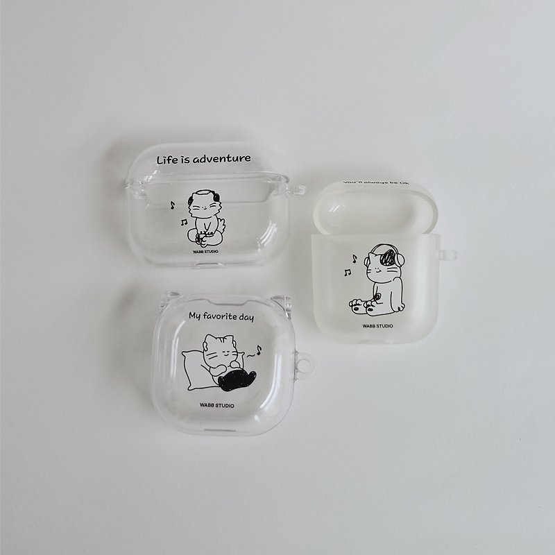 WADAO Doodle Airpods/Buds Case ver.1 - Headphones & Earbuds Storage - Plastic Transparent