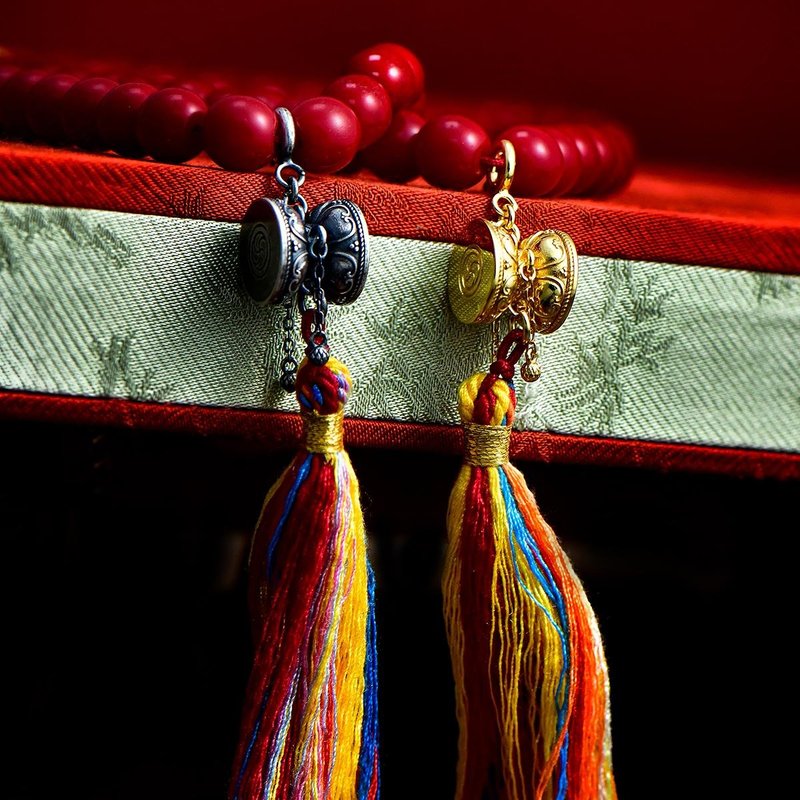 【Chö Wisdom Drum】 Heart’s Echo Awakens Wisdom, Effortlessly Severing Attachment - S925 Sterling Silver Tibetan Style Pendant Charm for Prayer Beads - สร้อยคอ - เครื่องประดับ หลากหลายสี