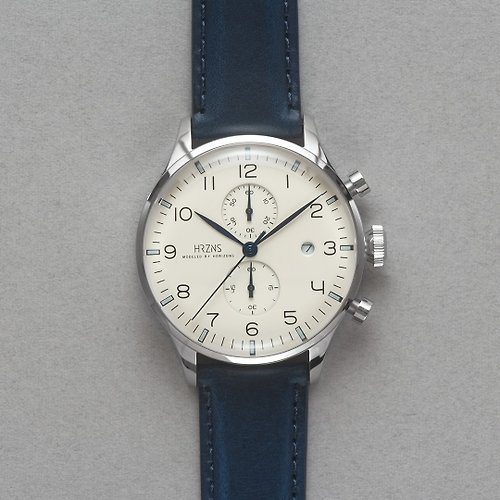 HRZNS STORE 象牙白色 CH-41 計時功能手錶 | BUTTERO皮帶或鋼帶