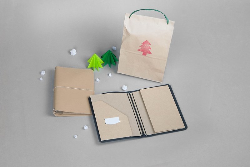 CULTU-RE Christmas gift exchange dig heart recommend Notebooks Group | A5 notebook cover + pouch - beige - Notebooks & Journals - Paper Khaki