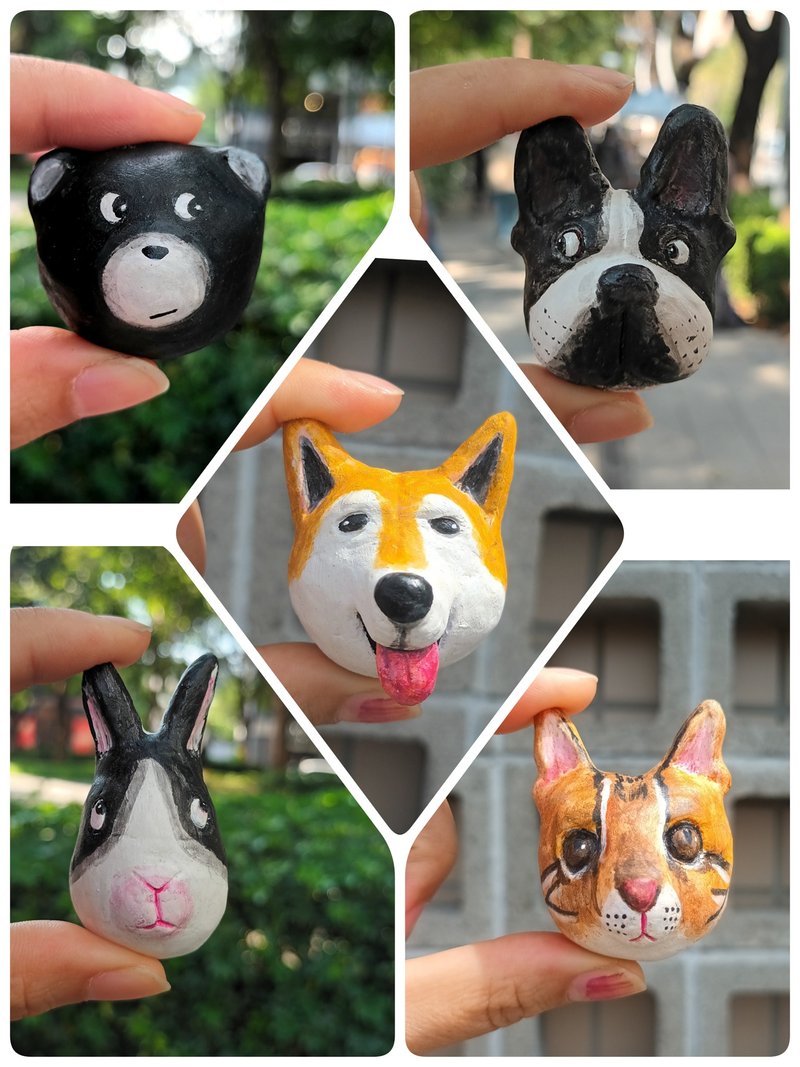 磁動物出任務/禮物/客製化/居家辦公室療癒/手工捏塑 - 磁鐵 - 黏土 
