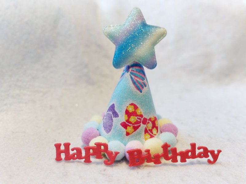 Pet birthday hat cats and dogs suitable for ribbon pattern pet cats, dogs and dogs - Clothing & Accessories - Cotton & Hemp Multicolor