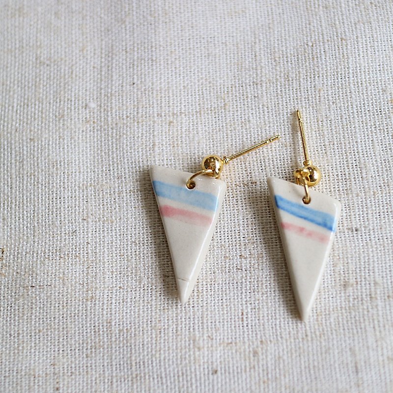 triangle earring - Earrings & Clip-ons - Porcelain 