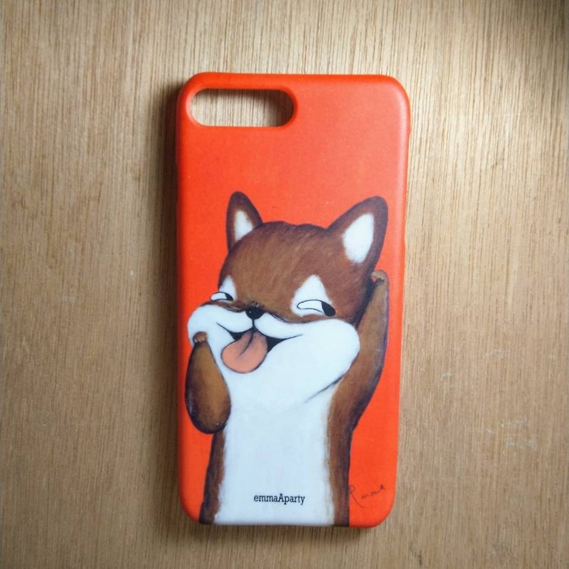 emmaAparty illustration mobile phone case: Lucky Shiba Inu - เคส/ซองมือถือ - พลาสติก สีส้ม