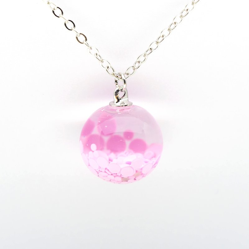 「OMYWAY」Handmade Water Necklace - Glass Globe Necklace 1.4cm - Chokers - Glass Transparent
