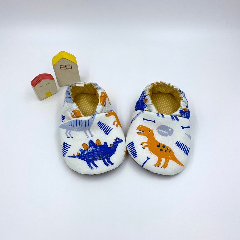 Hand-painted dinosaurs-preliminary shoes/growth shoes/walking shoes - Baby Shoes - Cotton & Hemp Red