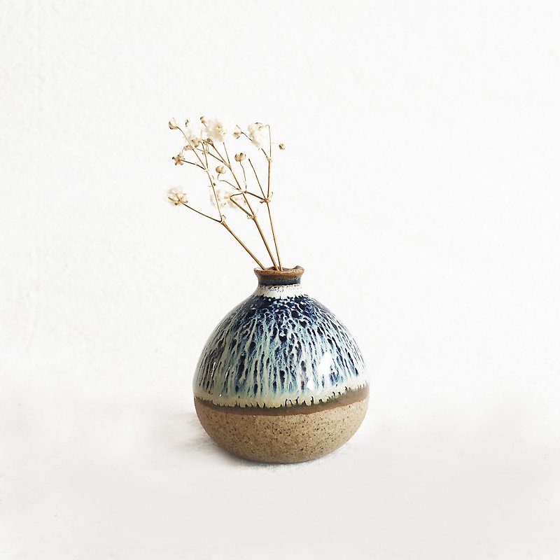 Handmade Ceramic Mini Vase - Hare&#39;s Fur Glaze