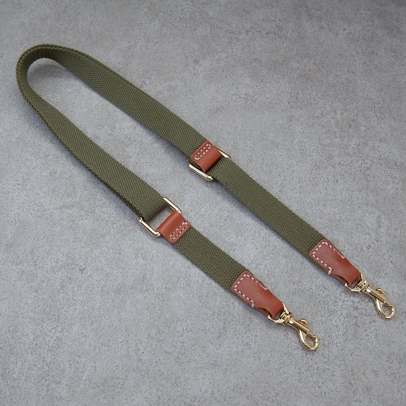 Fine version strap bag strap webbing leather hook lanyard sling - Other - Cotton & Hemp Multicolor