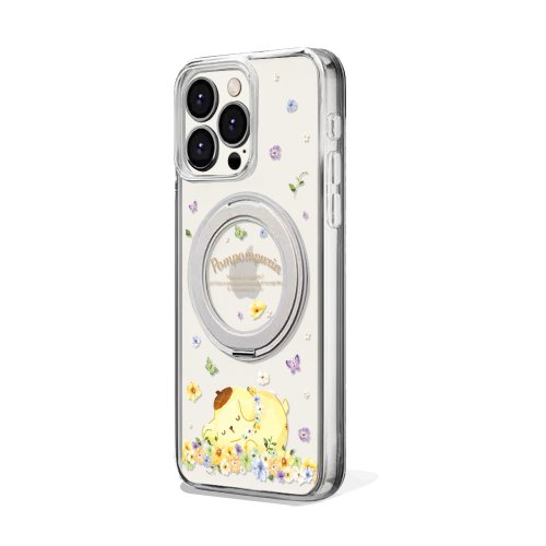 apbs 雅品仕 水晶彩鑽手機殼 三麗鷗 iPhone16/15/14/13軍規360旋轉磁吸立架手機殼-午覺布丁狗