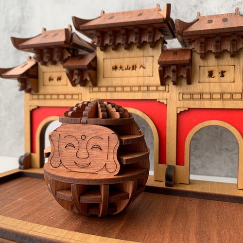 卷木森活館 【手作DIY】彰化大佛不倒翁 牌樓 置物盤 收納 模型 迷你