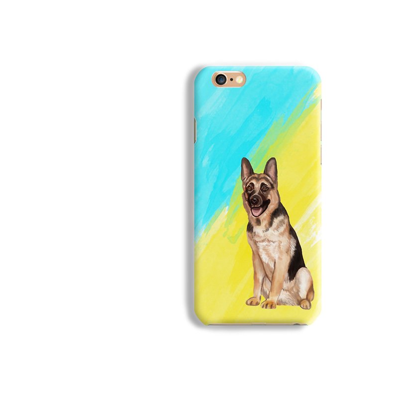 德國牧羊犬磨砂手機殼硬殼保護殼iphone XS + 8 Plus Galaxy S9 - 手機殼/手機套 - 塑膠 白色