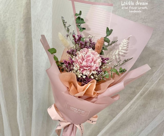 Light Pink Texture Bouquet Dry Flower Eternal Life Bouquet, 57% OFF